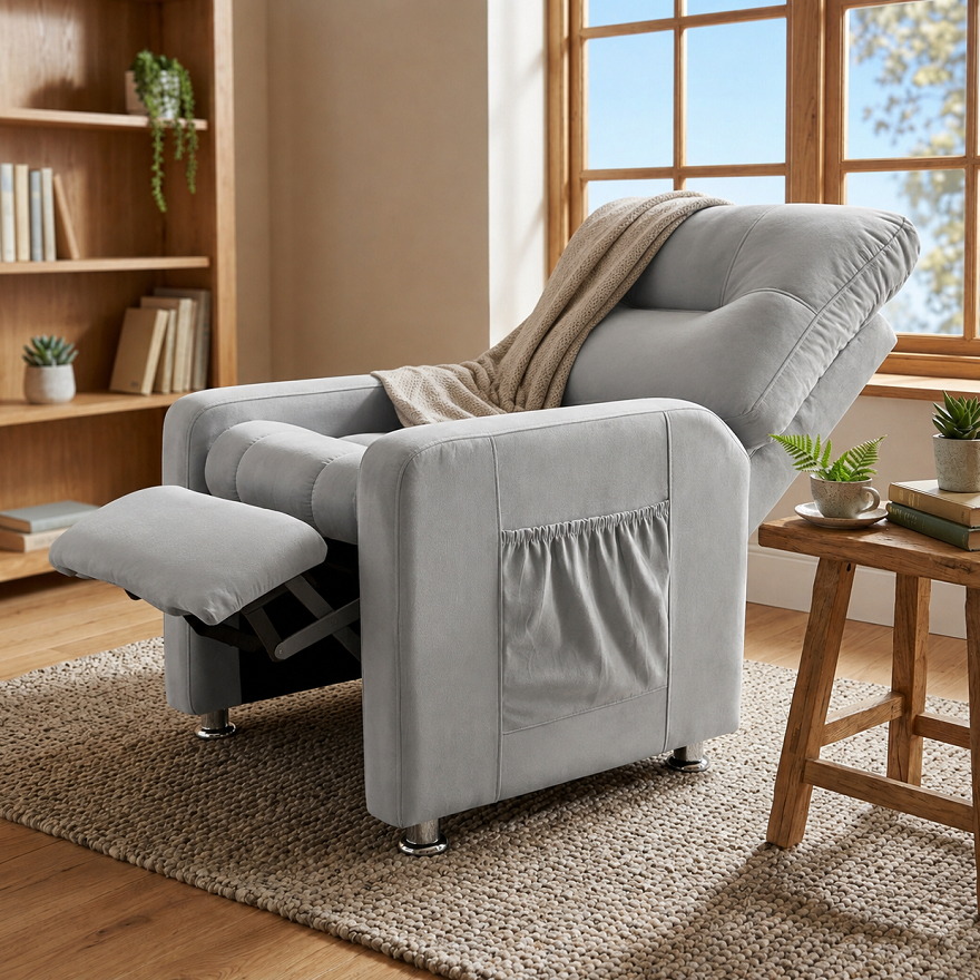 Poltrona do Papai Reclinável Conforto Premium para Estética Tecido Suede - Mr Estofados