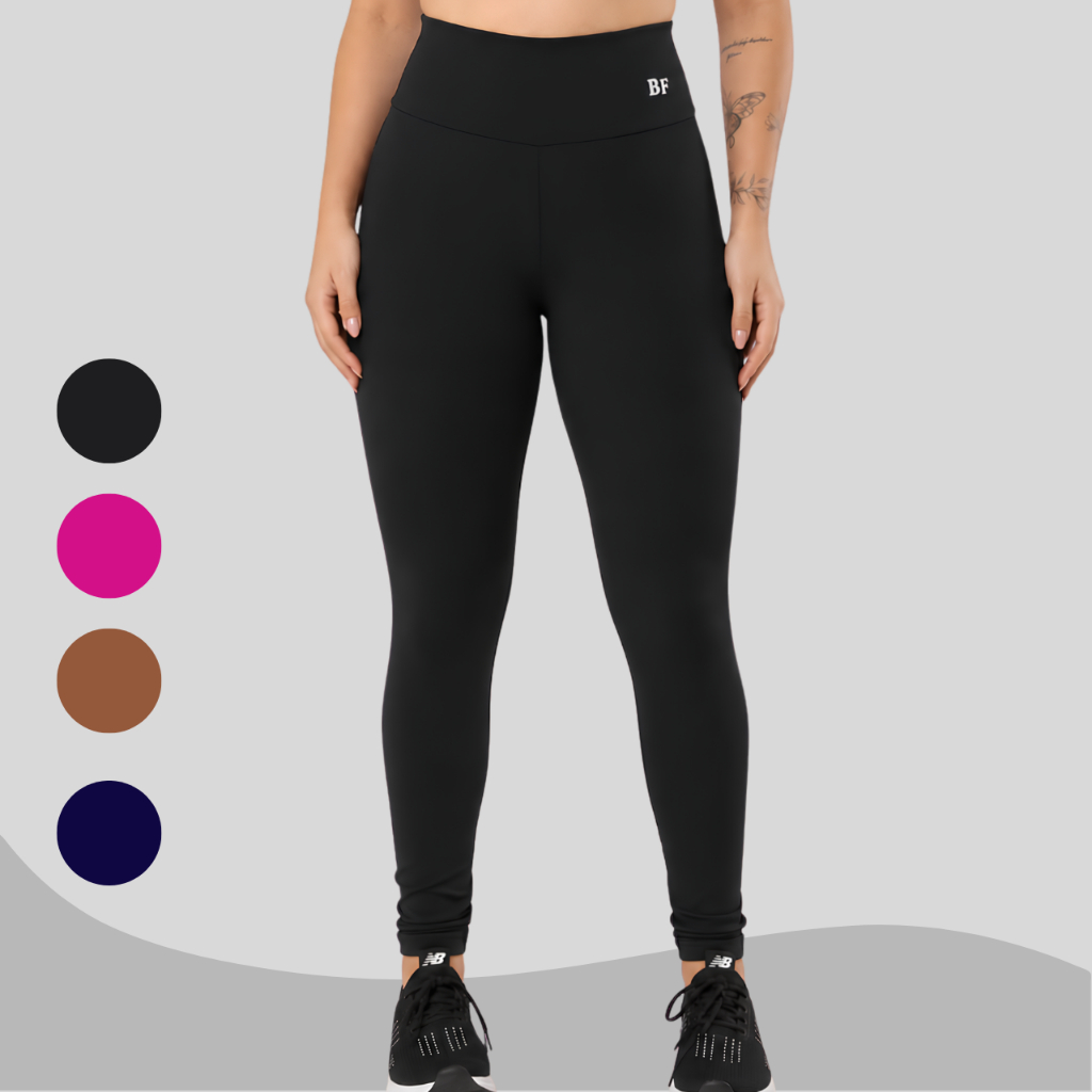 CALÇA LEGGING FEMININA FITNESS ESPORTIVA ACADEMIA POLIAMIDA ZERO TRANSPARENCIA TREINO CÓS ALTO CORRIDA MALHAÇÃO
