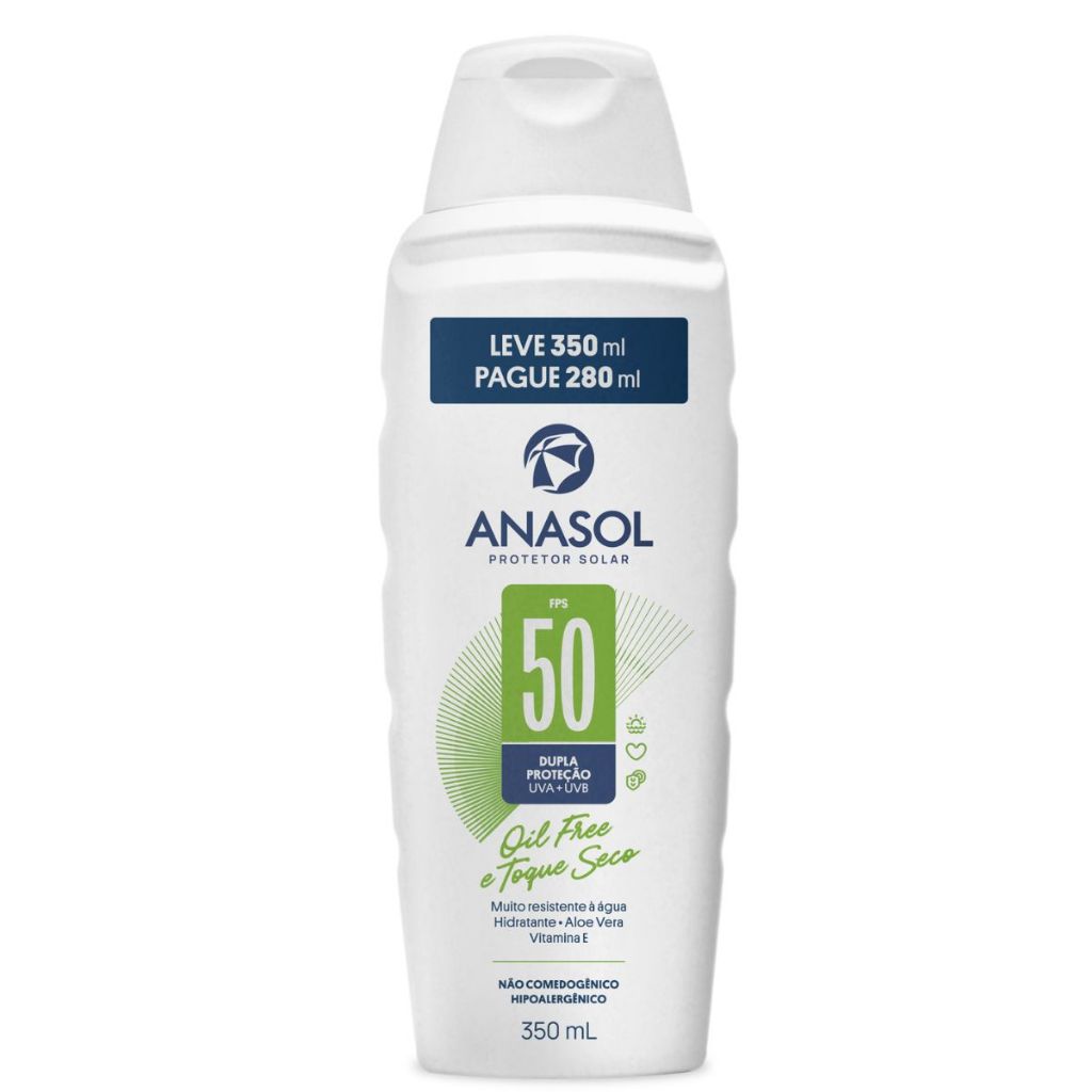 Protetor Solar Anasol Corporal FPS 50 - Embalagem Econômica Leve 350ml Pague 280ml