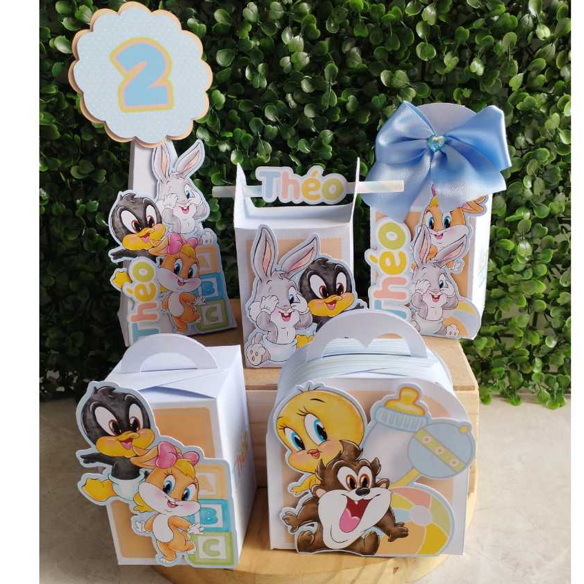 PEGUE E MONTE Festa Baby Looney Tunes  Personalizado | Lembrancinhas | Festa infantil | Aniversário | Caixinhas