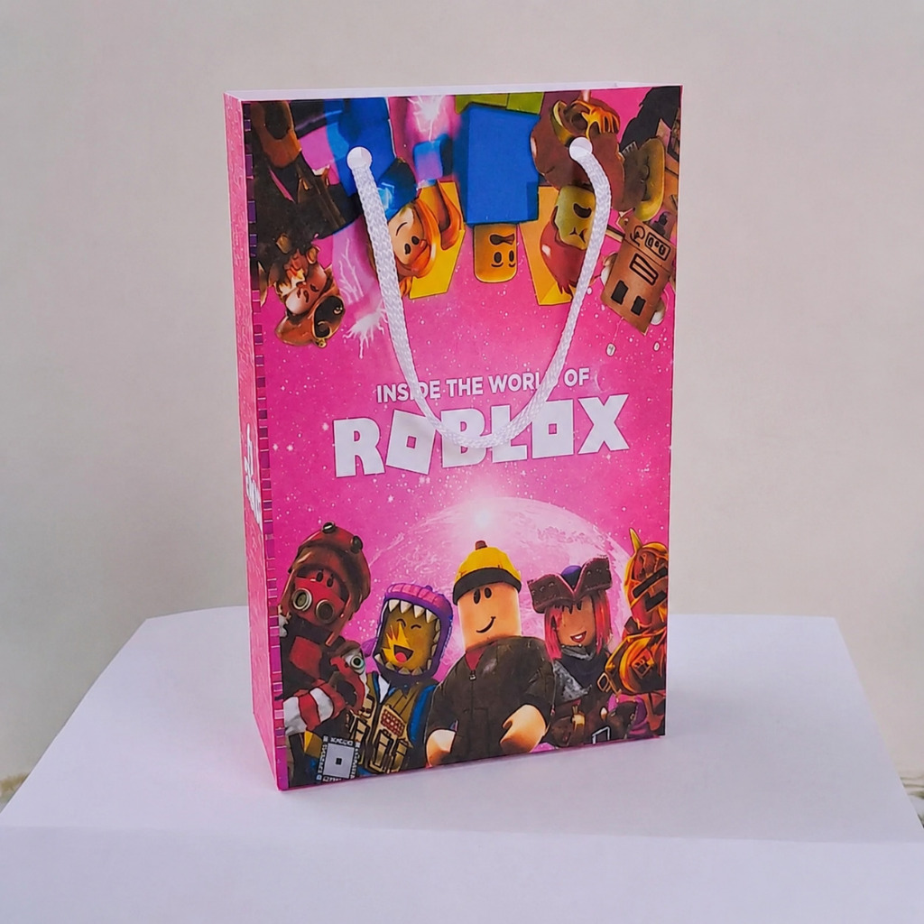 ENVIO RÁPIDO Kit Sacolinha Surpresa Festa Infantil Personalizados ROBLOX ROSA Lembrancinhas Aniversário | PEGUE E MONTE