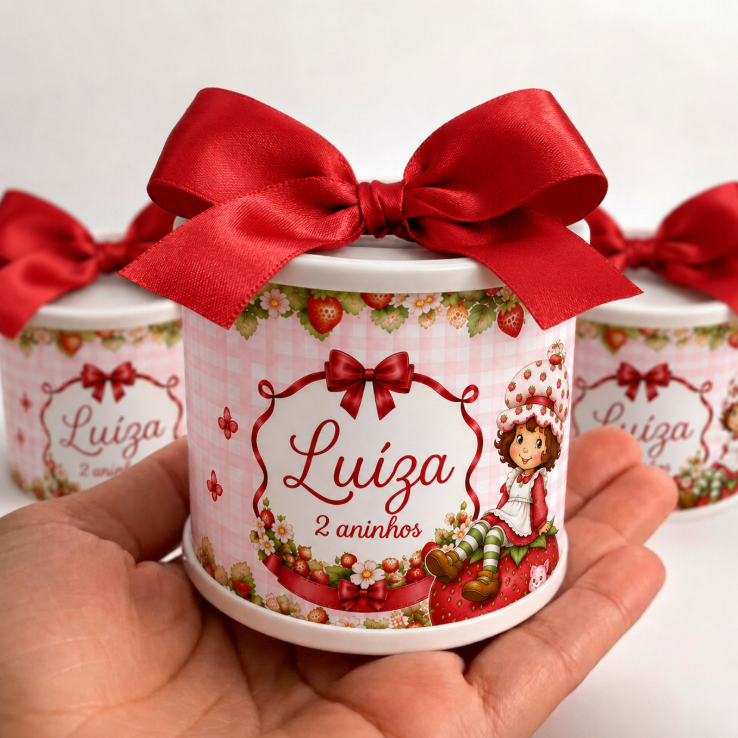 Kit Tubolata Personalizada Moranguinho | Lembrancinha Festa Infantil Aniversário | 5X6