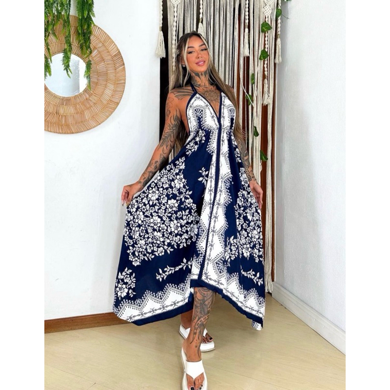 vestido lenço indiano frente única
