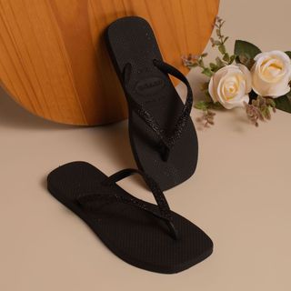 Chinelo Feminino Bico Quadrado Leve Confortável Casual Verão Praia Piscina