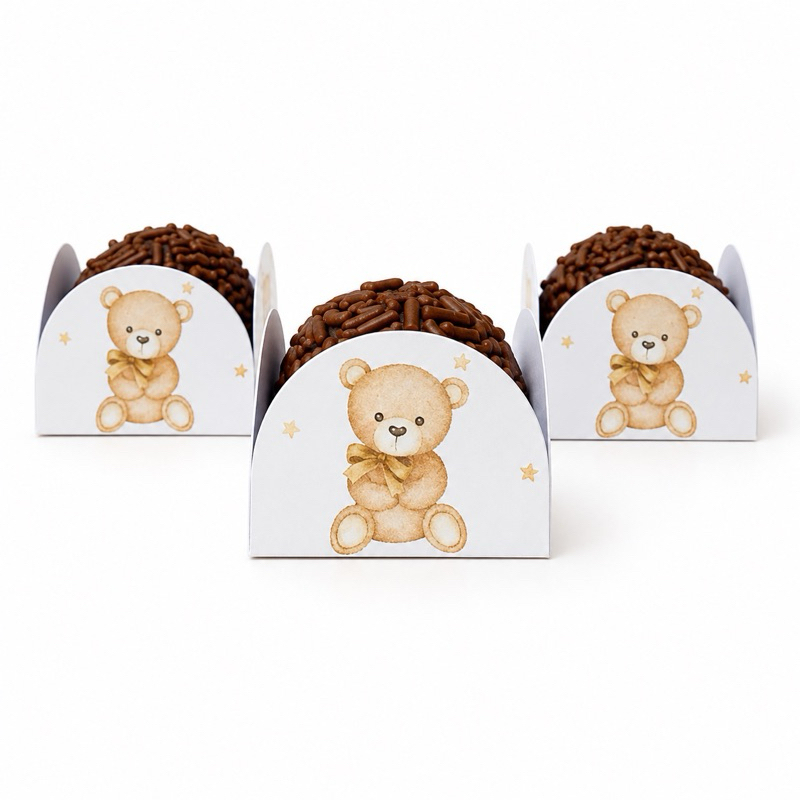 ENVIO RÁPIDO - 50-200 Forminhas Para Doces 4 Pétalas Brigadeiros CHÁ REVELAÇÃO Festa Aniversário