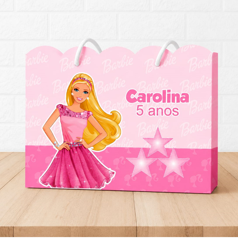 Sacolinha Surpresa Personalizada Lembrancinha de Aniversário BARBIE Festa Infantil