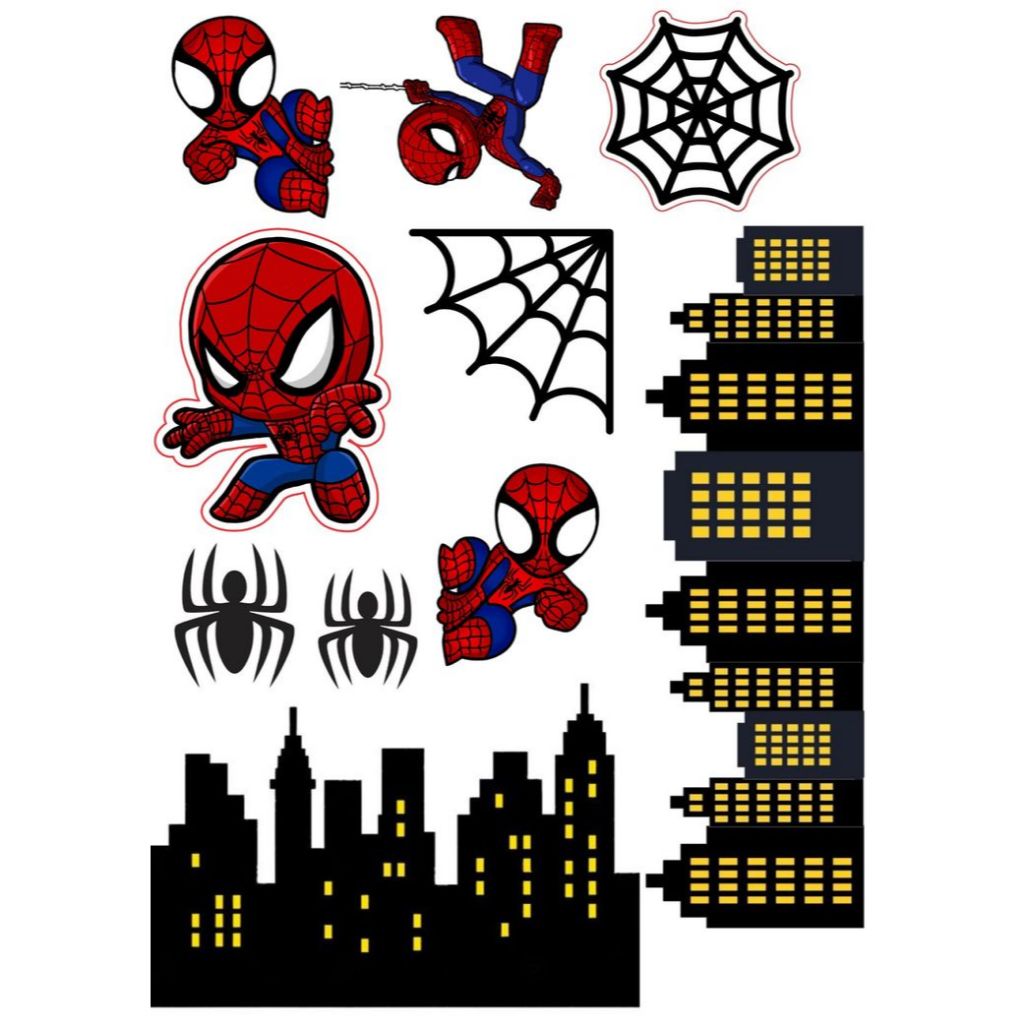 Topo de Bolo Homem Aranha - Personalizado festa com imagem de alta resolução e palito Topper. decoração, festa