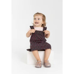 Conjunto Body e Salopete Bebê Menina Guloseima