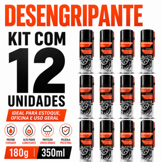 KIT 12 Desengripante Lubrificante Anticorrosivo 180g 350ml