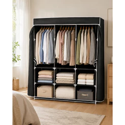 Guarda Roupa Casal Portátil Dobrável Solteiro Closet Organizador Grande Desmontável Quarto Umbrella