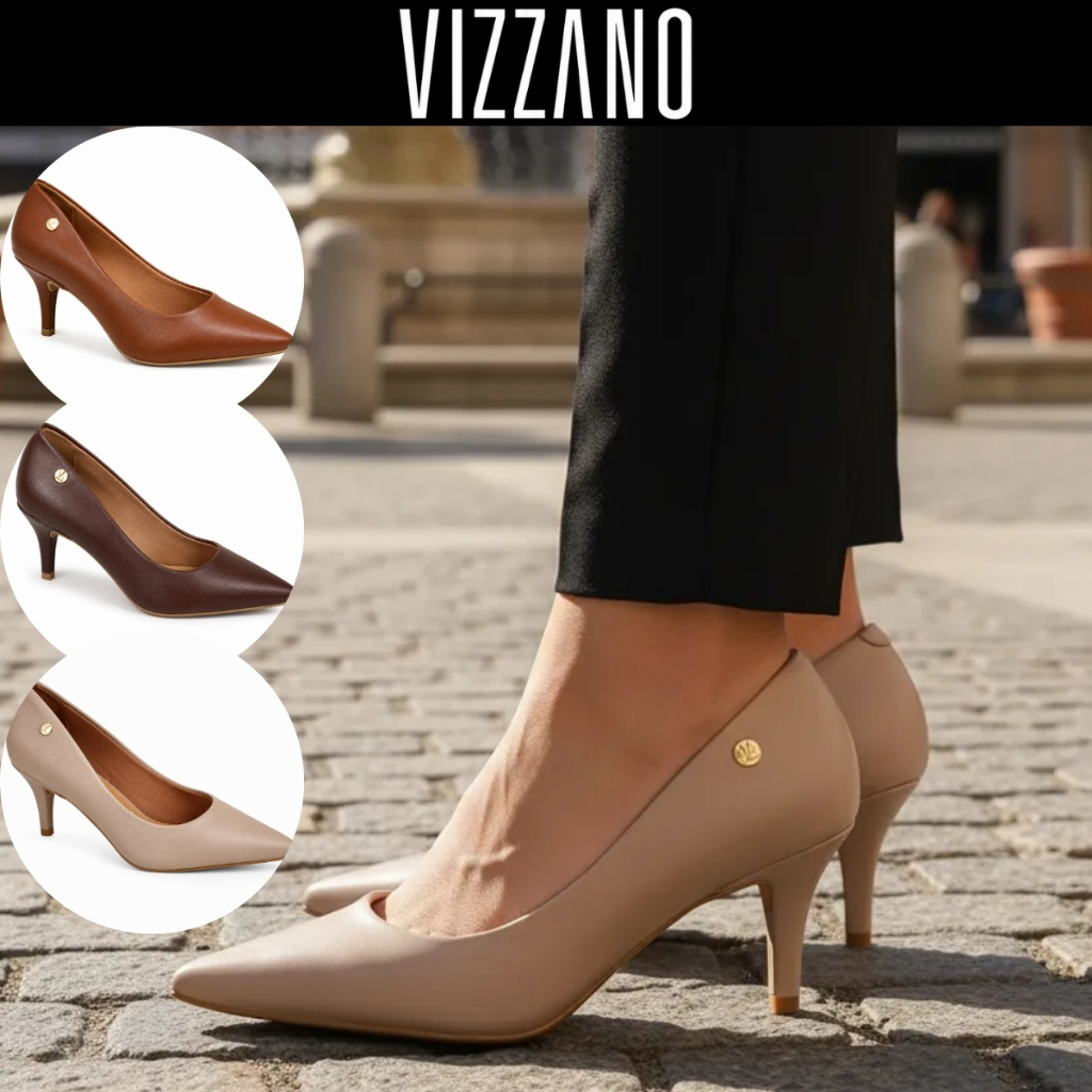 Scarpin Vizzano Salto Fino Médio Clássico Elegante 1185.702