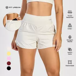 Short Feminino Duplo Soltinho Com Bolso Casual e Esportivo