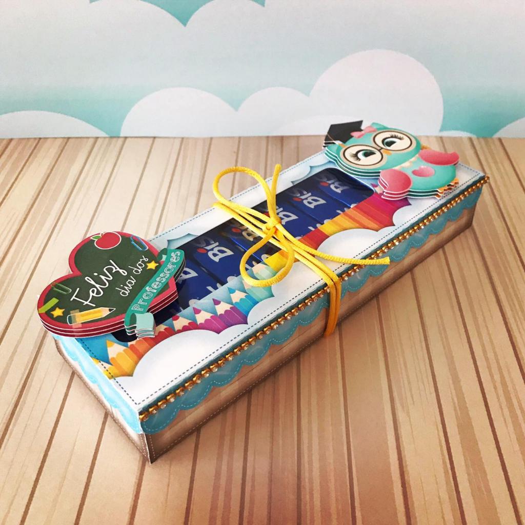 Caixinha Lembrancinha Dia dos Professores - Porta Bis / KitKat Personalizada