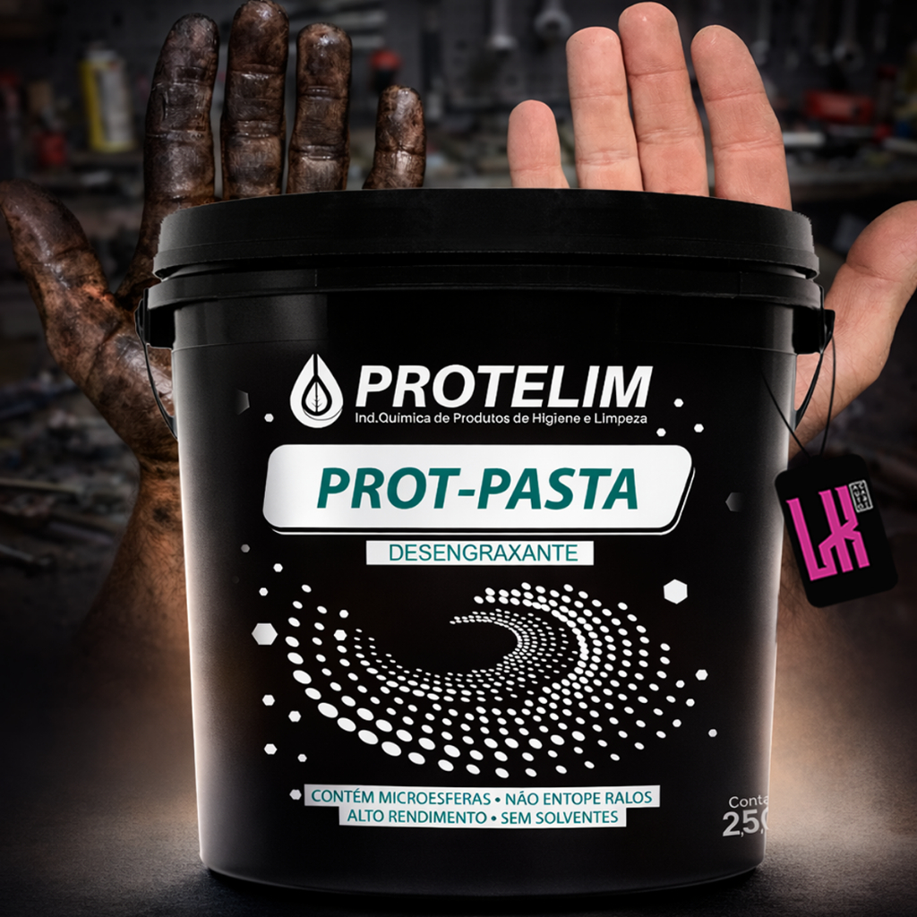 Prot Pasta Gel 2,5kg Protelim Desengraxante Para Mao Tira Graxa Oleo Oficina Lava Rapido Industria