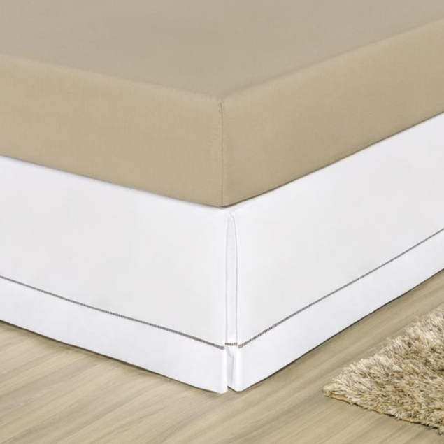 Saia Box para Cama Casal king 100% Algodão Percal 180 Fios