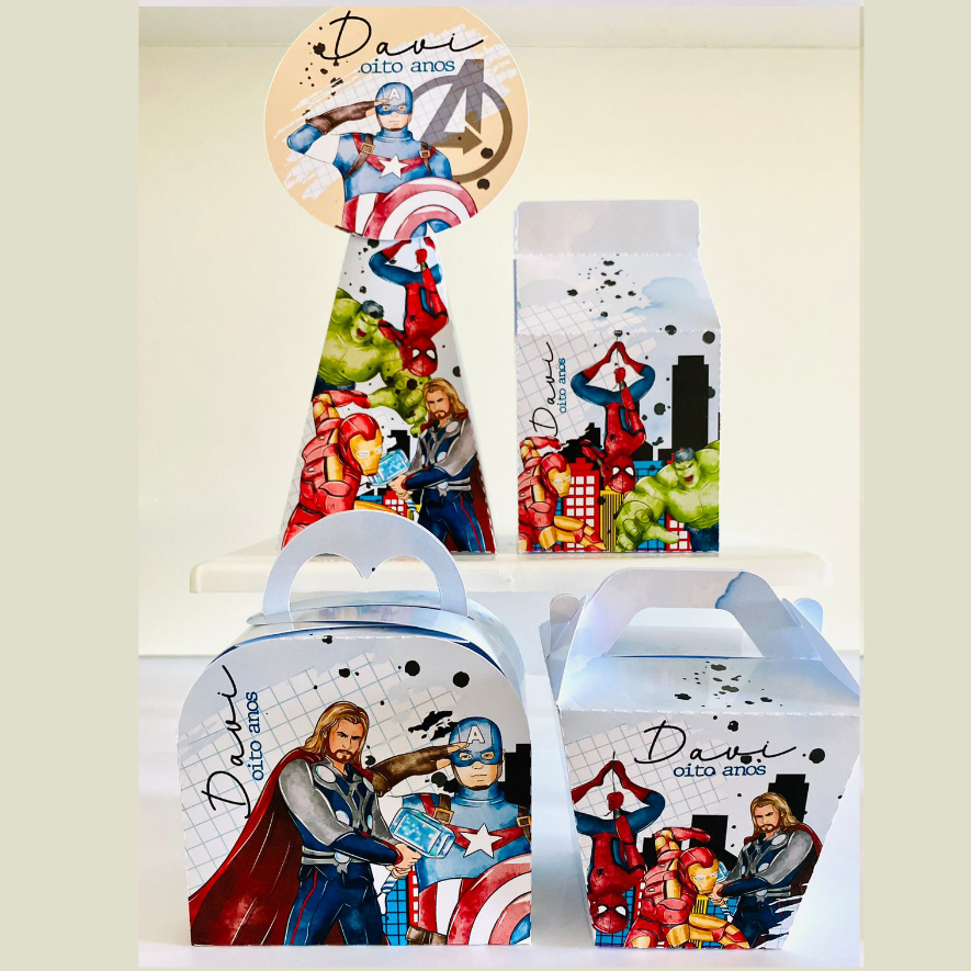 ⭐ Kit Caixinhas Personalizadas Vingadores - Caixinhas festa infantil