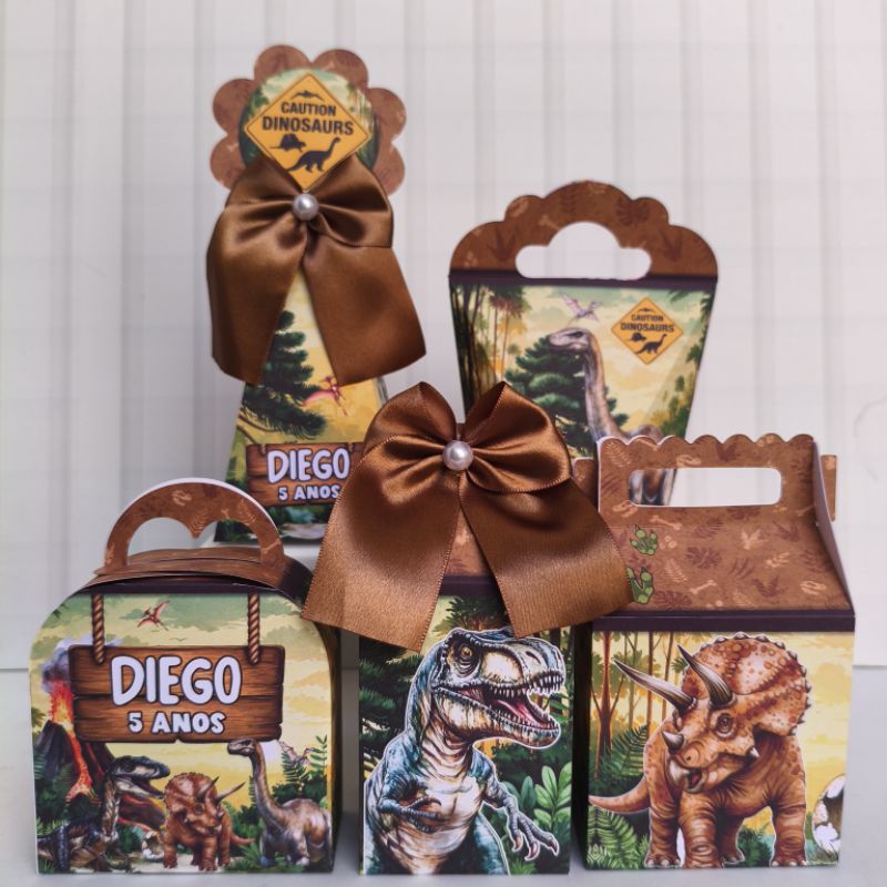 Kit Personalizado Tema Dinossauro Caixinhas Personalizadas para Aniversário