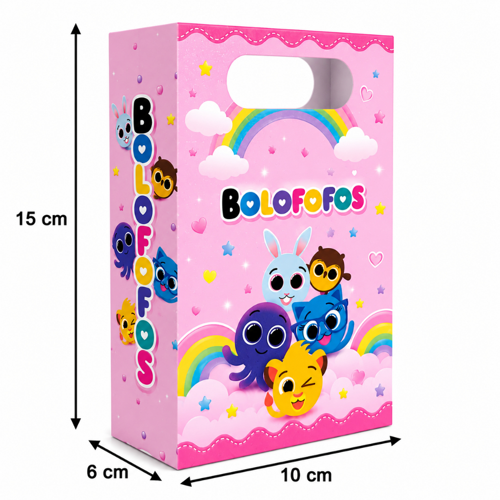 PEGUE E MONTE Sacolinhas Personalizadas Bolofofos Rosa ou (QUALQUER TEMA) Lembrancinhas/Kit Festa/Aniversário/Sacolas