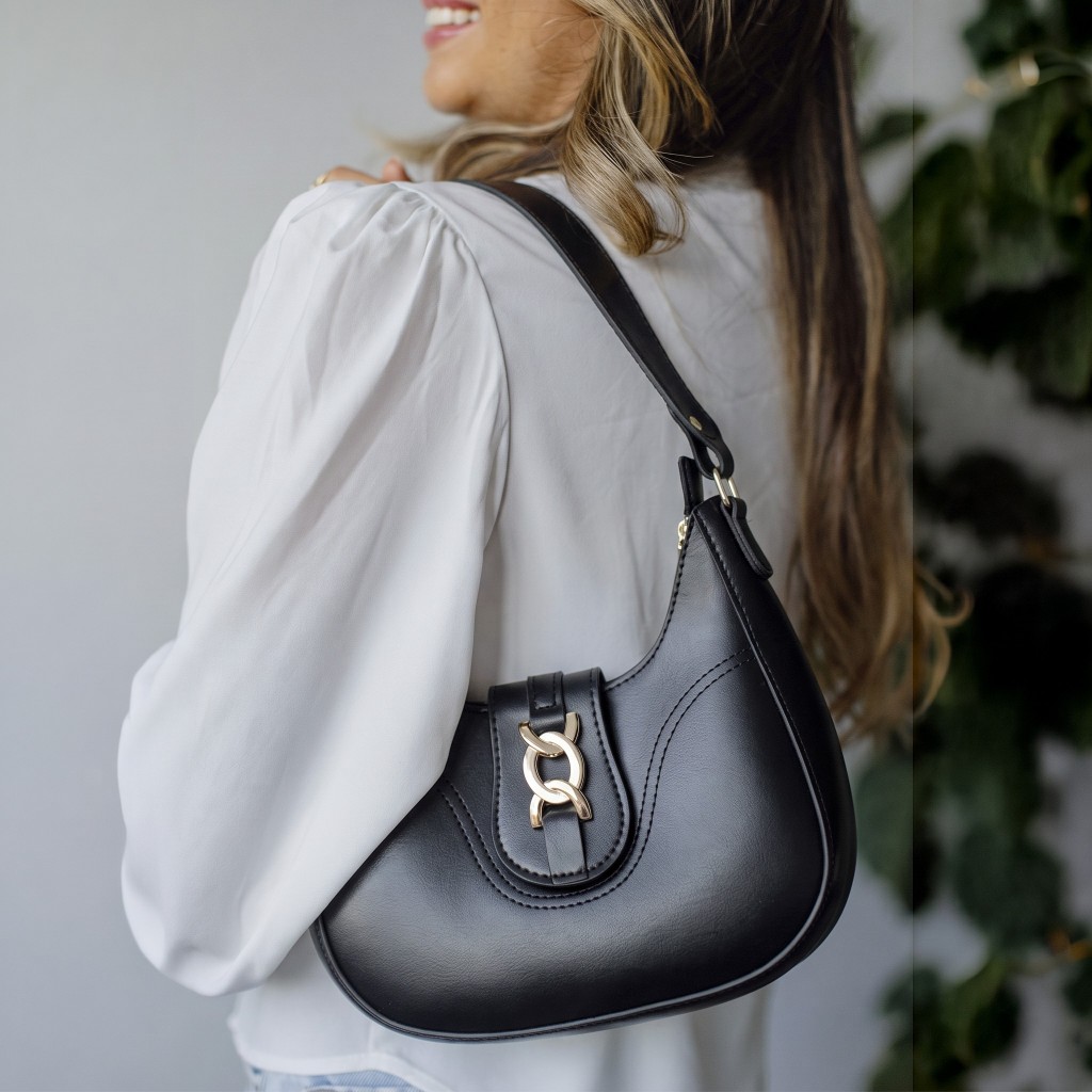Bolsa Feminina Baguete Média De Ombro Estilosa Casual