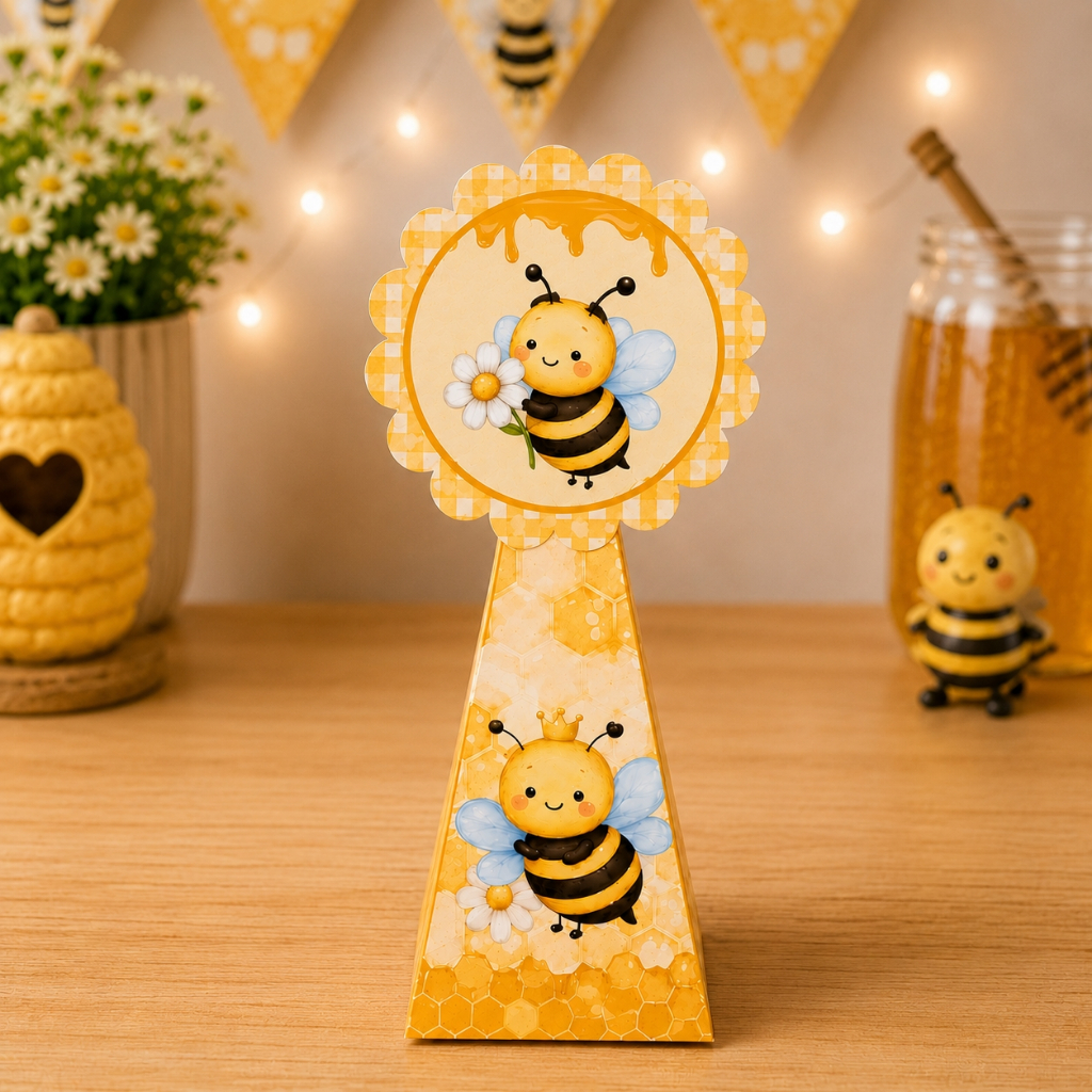 KIT CAIXINHAS  PIRAMIDE ABELHINHA -PERSONALIZADOS-FESTA INFANTIL-LEMBRANCINHAS