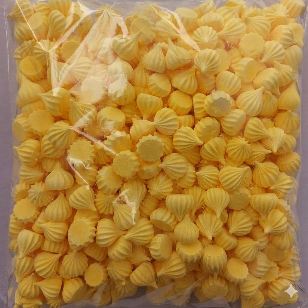 Mini Suspiro Artesanal Colorido Amarelo para Lembrancinha