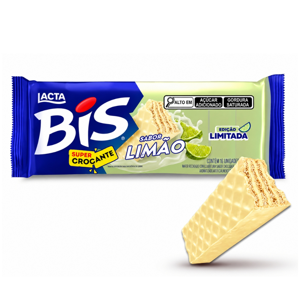 Chocolate Wafer Bis Limão C/16 Unidades Lacta