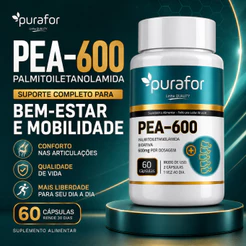 PEA-600 600mg PuraFor 60 Cápsulas Suplemento Alimentar
