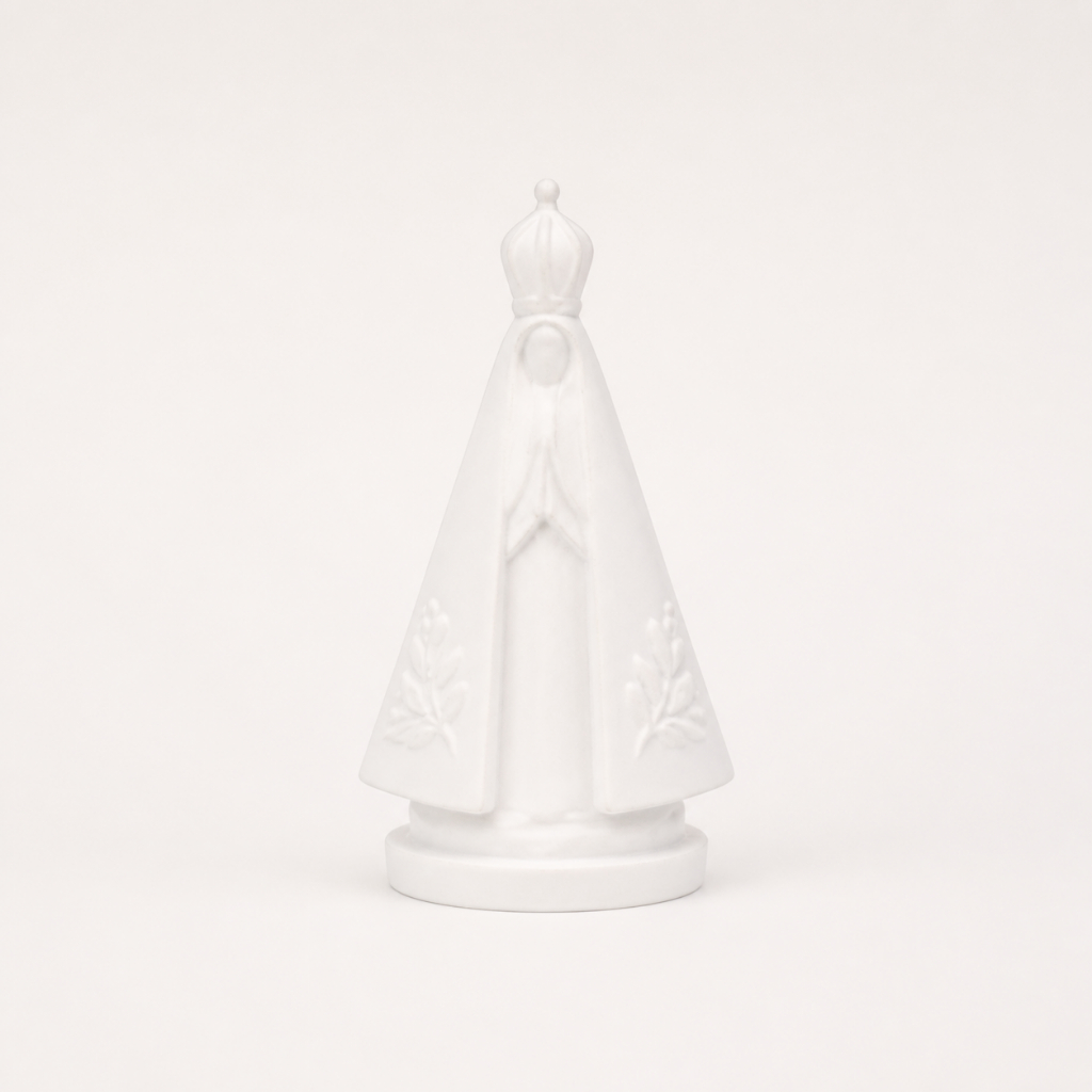 Nossa Senhora Aparecida Mini 10 cm | Santinha Católica Decorativa de Mesa | Escultura em Impressão 3D