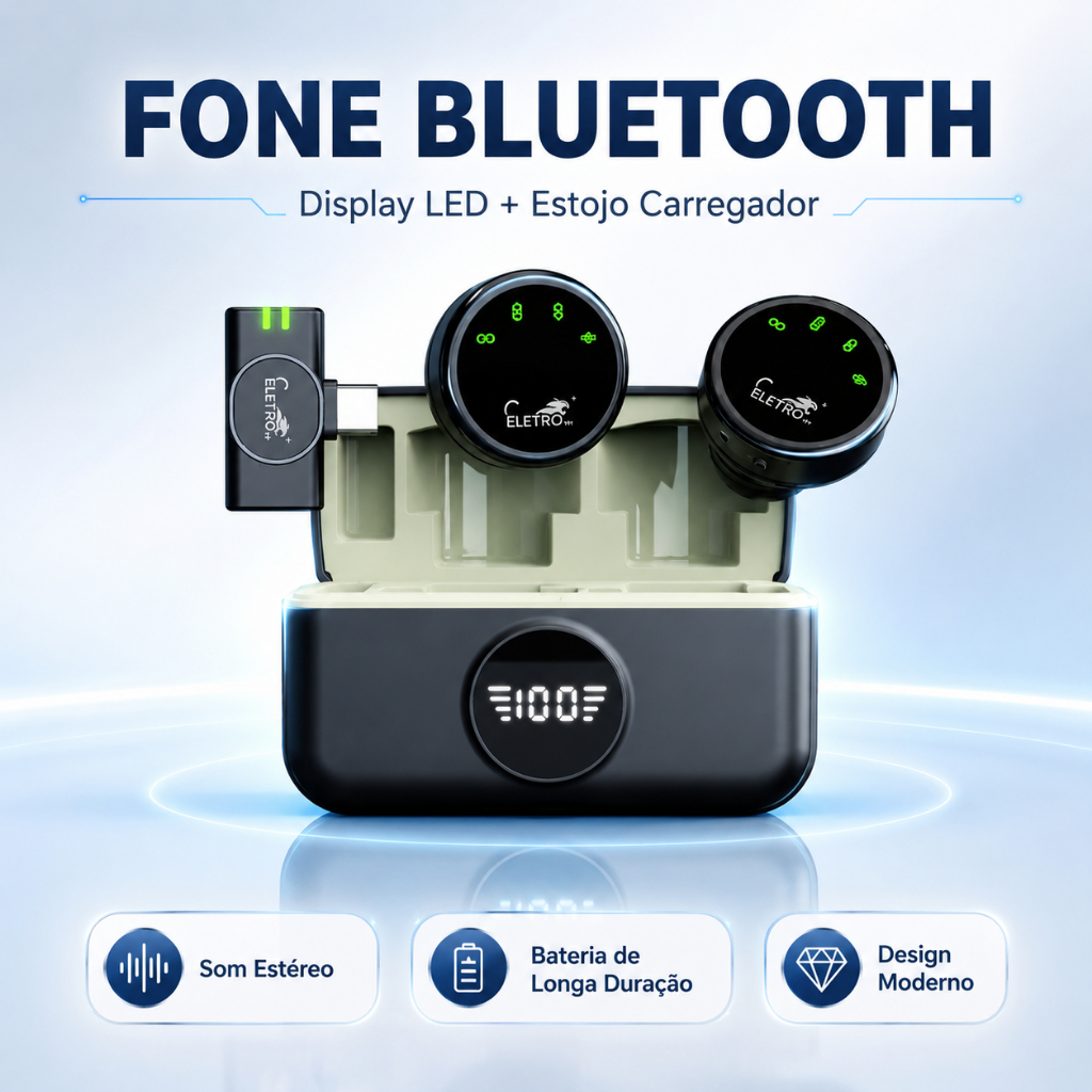 Microfone Lapela Magnético Sem Fio com Cancelamento de Ruído Tipo C para iPhone/Android Vlog TikTok Gravação de Vídeos