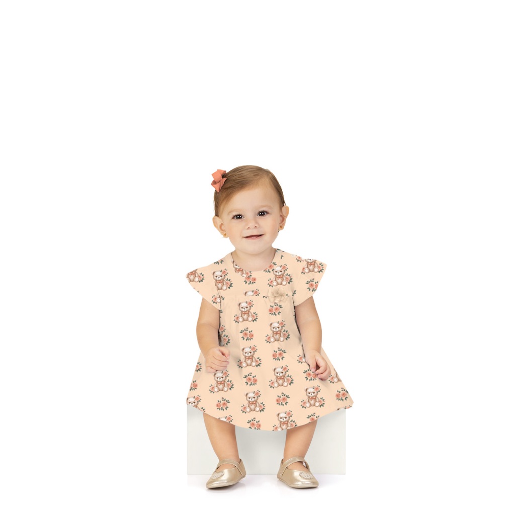 Vestido Infantil Bebe Ursinho Milon - Ref. 2001831