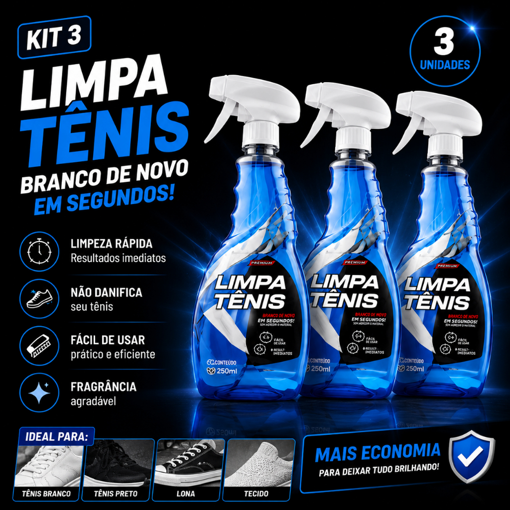 Kit 3 Limpa Tênis Spray Premium Provita Limpeza Profunda 500ml