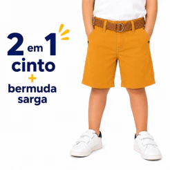 Bermuda infantil sarja brim short mauricinho menino + cinto da mesma cor qualidade premium social lazer