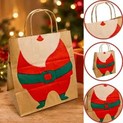 KIT 10~40 SACOLA PARA PANETONE G NATAL (PFM) 32x28x18 G PAPAI NOEL - NATAL 2023 cod 3984 OFF (CHOCO)