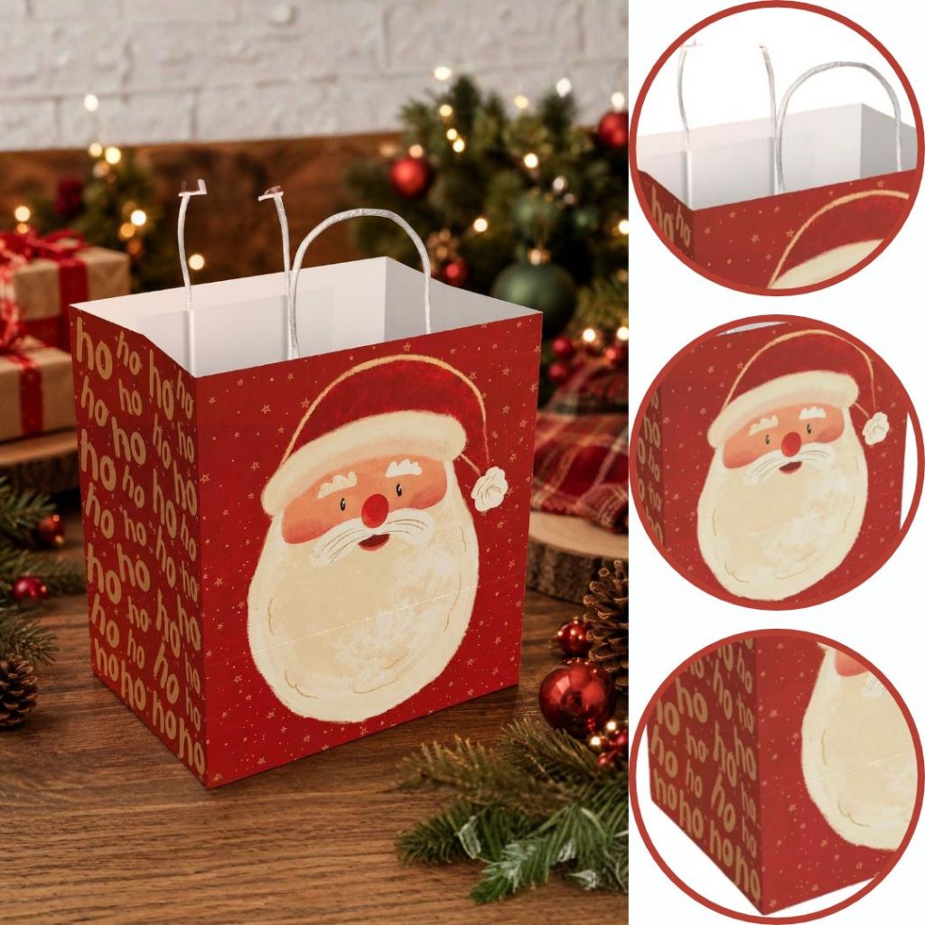 10 SACOLA DE NATAL G 24X17X26- CONTO DE NATAL 5634 (NATAL 2025 IDEIA) (CHOCO)
