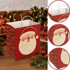 10 SACOLA DE NATAL G 24X17X26- CONTO DE NATAL 5634 (NATAL 2025 IDEIA) (CHOCO)
