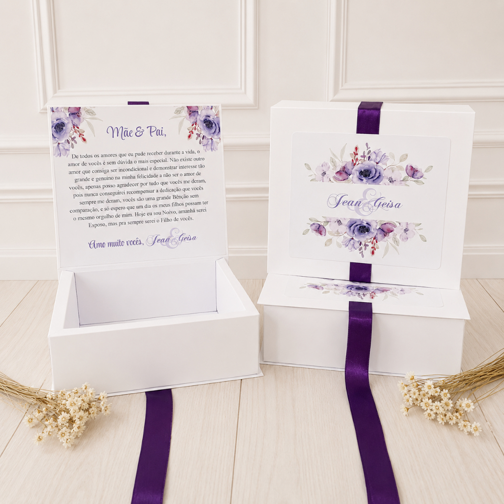Kit 5 Caixas Convite  Padrinhos Casamento - Pajem Premium, Madrinha, Daminha