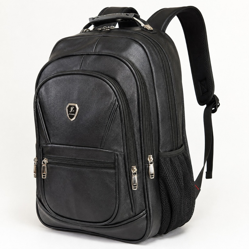 Mochila de Couro Masculina Impermeável Executiva Feminina Reforçada Notebook Bolsa Grande Trabalho