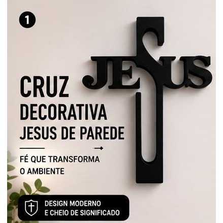 Crucifixo Jesus Cristo 3D Decorativo Parede Fé Cristã Religioso Presente Católico Decoração Casa
