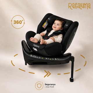 CADEIRA DE CARRO BEBE ISOFIX 360 GRAUS COM ANCORA FRONTAL DE 0 A 12 ANOS GIO CONFORT MAX RAGALUMA