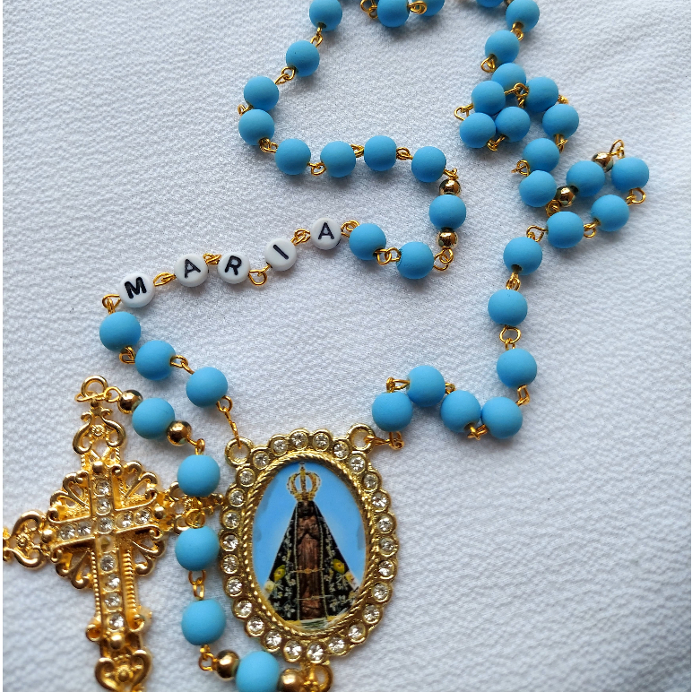 Terço personalizado, Nossa senhora da aparecida, Católico, Presente, religioso, luxo
