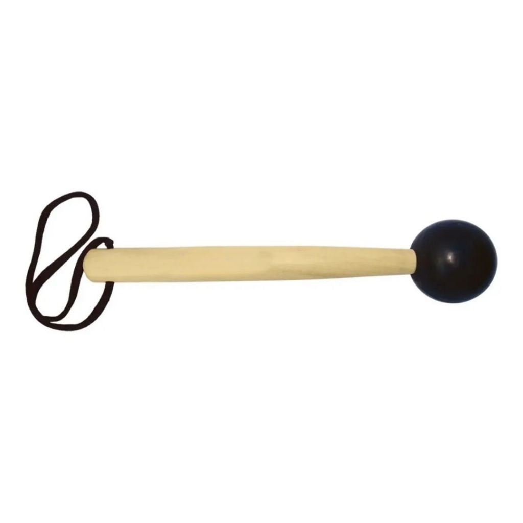 1 Baqueta Maçaneta para Bumbo Ponta de Borracha Marfim 225 Mm - Unidade