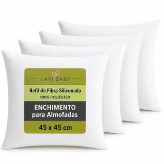 Kit de 4 Unidades de Enchimento de Almofada Fibra 100% Siliconada Macia Cheia Decorativa Assento Sofá Sala