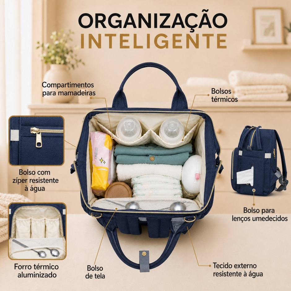 Bolsa Feminina Mochila Maternidade Lequeen Original Multifuncional · foto 2