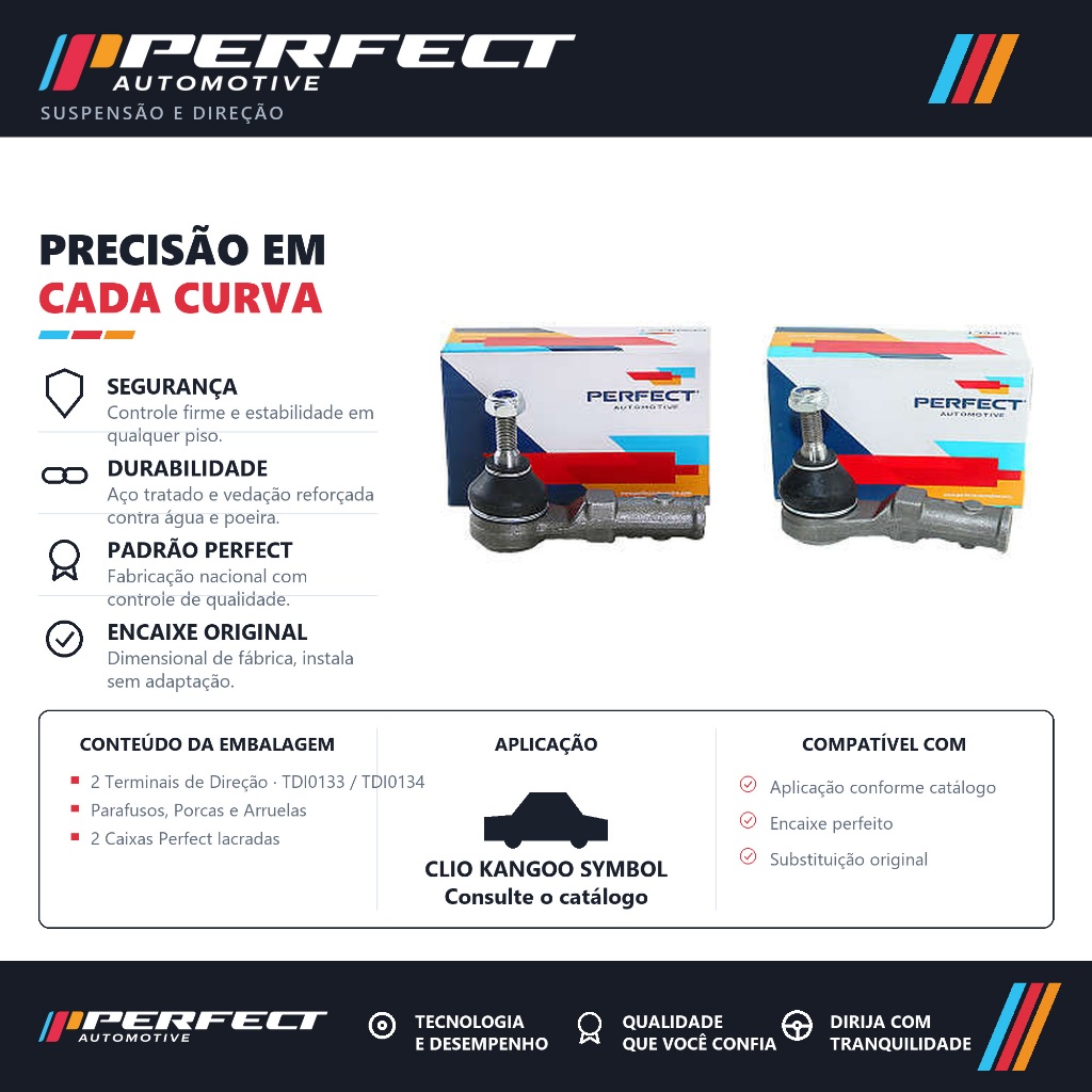 Par Terminal Direção Direito Clio Kangoo Symbol – PERFECT