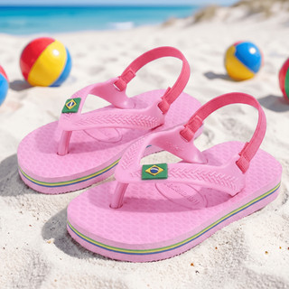 Chinelo Infantil Menino e Menina Dedo Elástico Traseiro Confortável Macio Praia
