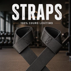 Strap Fita Couro Academia Treino Musculação Crossfit