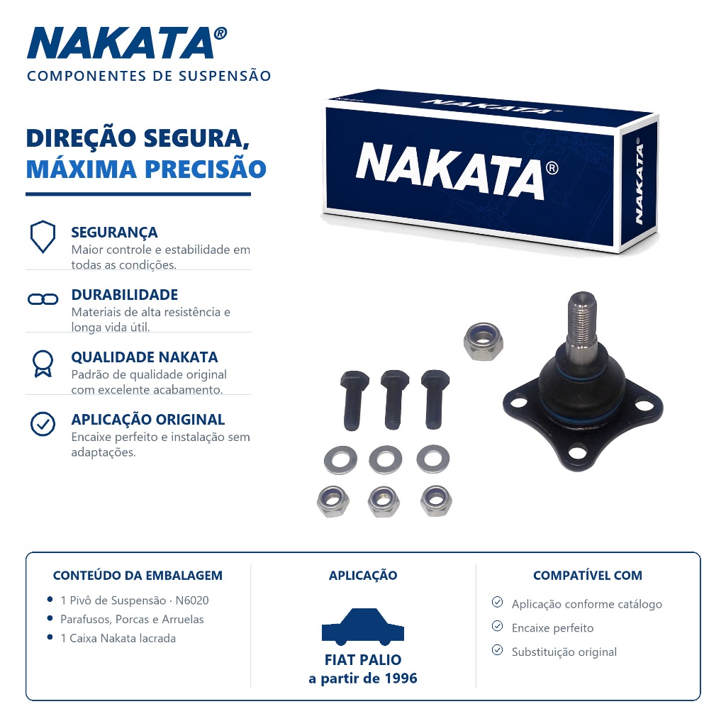 Pivo De Suspensão Inferior Fiat Palio 1996 1997 1998 1999 – Nakata N6020