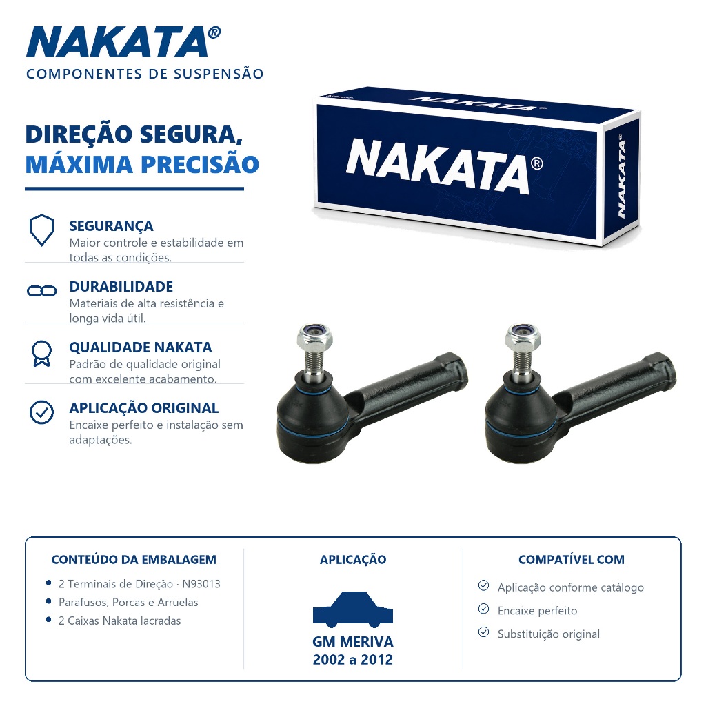 PAR Terminal Direção GM MERIVA 2002 a 2012 NAKATA