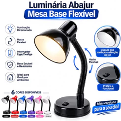 Luminária Abajur Mesa Base Flexível Dobrável Articulável Mini Pixar de Estudo para Escrivaninha Led