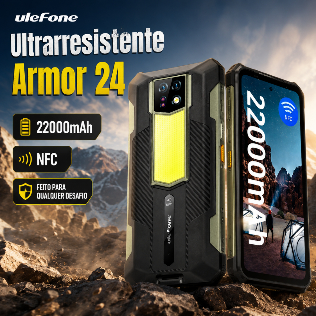 Smartphone Ulefone Armor 24 256GB – Celular Super Robusto, Antimpacto, 22000mAh, 24GB RAM